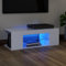 SECOLI TV Schrank LED 90 cm TV-Bank TV Lowboard mit LED-Beleuchtung Fernsehtisch Weiß TV Board LED TV Schrank Fernsehschrank 90 x 39 x 30 cm