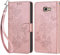 Handyhülle für Samsung Galaxy A5 2017 Hülle, Samsung A5 2017 Hülle, Premium Leder Flip Klappbare Stoßfeste Magnetische [Standfunktion] [Kartenfächern] Schutzhülle Tasche - Roségold Schmetterling