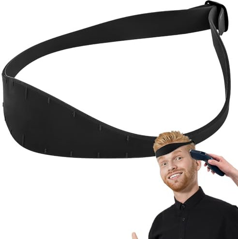 Gabarit de rasage et guide de coupe des cheveux (noir) - Bande incurvée en silicone pour coupe de cheveux à faire soi-même - Pour créer une ligne de cheveux propre et droite - Guide de décoloration