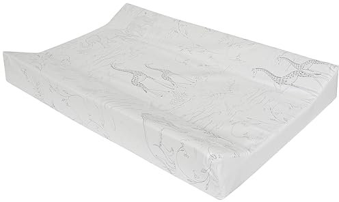 Babycurls Deluxe Anti-Roll PVC Wedge Nappy Baby Changing Mat with Curved Sides and Raised Edges for Babies from Birth Upwards Wipe Clean and Waterproof 69 x 45 x 8cm (Safari Sketches)
