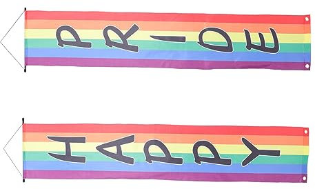 NAMOARLY 1 Paar Couplet Der Regenbogenfahne Lgbt-gartenfahne Stolz-banner Stolz-flagge Türschild Zum Stolztag Support-banner Lgbt-regenbogenbanner Draussen Polyester Haustür
