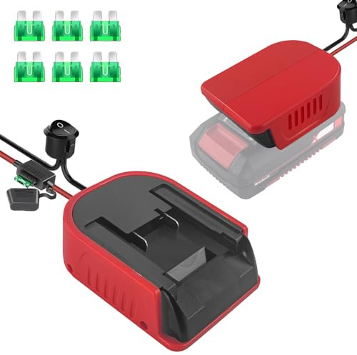 2 Packs Power Wheels Adapter für Einhell 18V PXC Akku mit Sicherung & Drahtklemmen & 12 Gauge Draht, guter Stromumwandler für DIY Ride On Truck, Robotik und RC Spielzeug