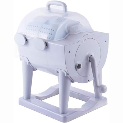 ZYJIX Mini Lavatrice Ed Essiccatore A Manovella, Lavatrice A Tamburo Manuale Portatile, con Piedini Antiscivolo E Fori di Drenaggio, per Dormitorio Camper Appartamento