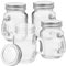 Amosfun 4 Pack 4oz Mini Jar with Handle, 120ml Shot Glasses with Lids, Small Glass Containers for Jam, Sauce, Concentrated Juice, Honey
