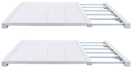 ASelected Closet Tension Shelf Length50-80Cm Width42Cm Expandable Closet Tension Shelf,Expandable Shelves Wardrobe Cupboard Organizer,Tension Shelf Separator For Bedroom