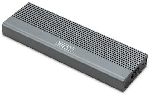 DIGITUS boîtier Externe M.2 - USB 3.1 Gen2 Typ-C - 10 Gbit/s - Supporte Les SSD NVMe jusqu'à 8 TB - pour Les SSD 2230/2242/2260/2280 - sans Outil - Boîtier en Aluminium - Gris