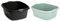TENLITE Combo Colour Of High Grade Plastic Rectangular Washing Up Bowl with Integral Handle 12L Capacity 39 x 32 x 16cm Basin Sink Tidy Organiser For Home & Kitchen - (Midnight Greyish, Silver Sage)