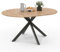 IDMarket Alix - Mesa de comedor extensible redonda 4-8 personas, patas de araña madera y negro, 110-150 cm