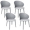 WAFTING Esszimmerstuhl 4er Set, Semi-Wraparound Back Design mit Velvet Schwämme Kissen, Esszimmerstuhl Wohnzimmer Stühle gepolstert Stühle, Gray