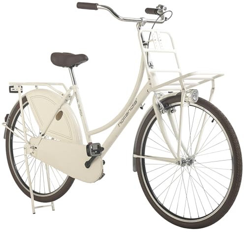 HOLLANDIA Hollandrad Damen 28 Royal Dutch Singlespeed Schwarz RH 49 cm (Weiß)