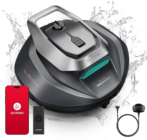 Ultenic Poolroboter Kabelloser Poolsauger Akku 5200 mAh, 90 Min Laufzeit, Automatische Reinigung und Automatisches Parken, Ideal für 80 ㎡ Oberirdische Pools, Pooleco 10s