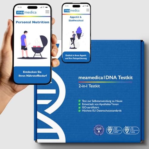 Meamedica Persönlicher Ernährungs DNA Test für Fitness und Vitalität (Personal Nutrition) mit ergänzender Analyse zu Appetit und Stoffwechsel | Mikronährstoff-Analyse: Vitamine D, B12, B6, Magnesium