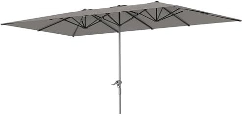 Outsunny Doppelsonnenschirm mit Kurbel 451 x 264 cm, UV Schutz 50+ Sonnenschirm, windfest Gartenschirm Balkonschirm Aluminium Marktschirm Sonnenschutz für Balkon Terrasse Garten Dunkelgrau