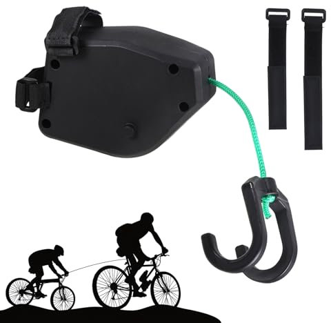 ueslwser Fahrrad Abschleppseil Kinder, 2.5M, Schwarz, Passt für alle Lenker, Einziehbares Abschleppsystem, Traktionsseil für Kinderfahrräder, E-Bikes, Kinder MTB Bike