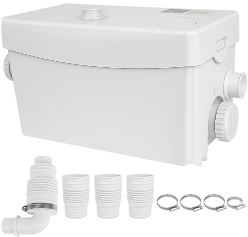 Hebeanlage 300W Schmutzwasserpumpe 6000L/h WC Lifting System Sewage Pump Zerkleinerungspumpe 8m Förderhöhe 3600U/min Eingebautes Rückschlagventil für Abwasserbehandlung Badewanne Küchenspüle
