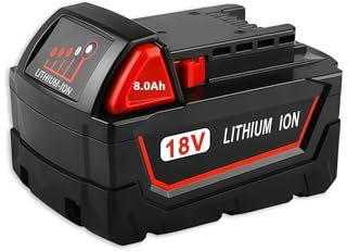 Batterie de Rechange Haute capacité 18 V 12 Ah for Outils électriques, Compatible avec Milwaukee. XC M18 M18B5 48-11-1860 48-11-1850 48-11-1815 2604-20(1pcs 8.0mAh)