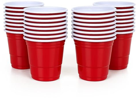 ZOPPER Shot Glasses 40Pk 2oz/60ml, Red Plastic Shot Glass,Red Cup Strong Durable Hard Plastic for Parties, Events, and Sample Tasting