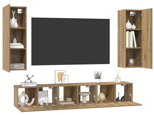 vidaXL TV Cabinet Set 5 pcs Artisan Oak Engineered Wood