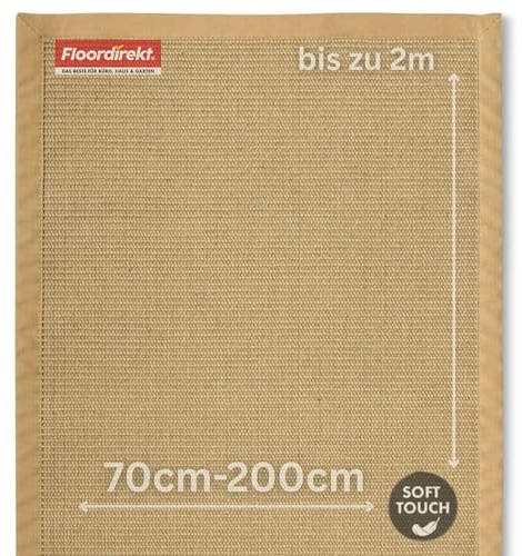 Floordirekt Sisal-Teppich Bombay 120x180 cm – Naturfaser Teppich mit Baumwollbordüre, Wohnteppich, Sisalteppich