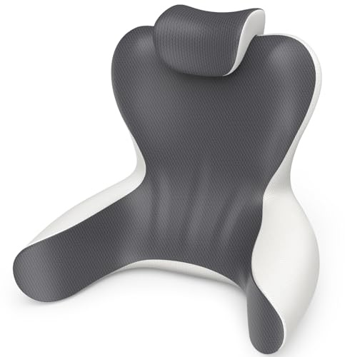 Reading Pillow for Bed, 22”H Back Pillow for Sitting Up,Bed Chair Pillows with Lumbar Rest & Neck Support,Backrest Cushion with Arms for Reclining,Gaming,Resting,Watching TV in Couch or Floor