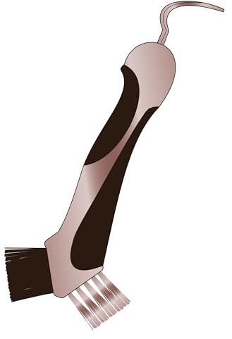 Imperial Riding Hufkratzer IRH Scraper, robuster Hufkratzer, Metallbürsten-Reiniger mit ergonomischem Griff, Hufauskratzer mit patentiertem Design & Glamour-Look, Dunkelbraun-Rosegold