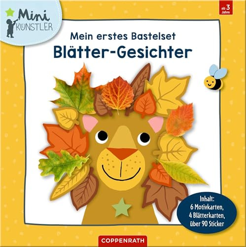 Mein erstes Bastelset - Blätter-Gesichter: Inhalt: 6 Motivkarten, 4 Blätterkarten, über 90 Sticker: Bastelset für kreative Naturbilder mit Blättern; für Kinder ab 3 Jahren (Mini-Künstler)