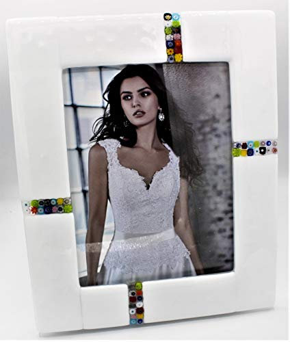 Portafoto in Vetro di Murano E Murrine Millefiori cm 25X30 Made in Italy