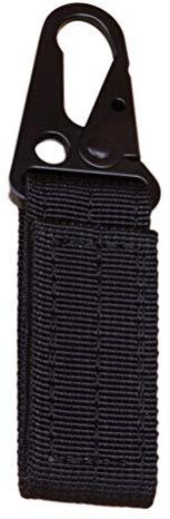 Cintura esterna in nylon con fibbia appesa cinturone multifunzionale moschettone gancio aquila (nero)