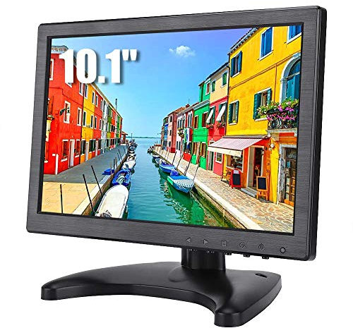 Bewinner 10.1 Pulgadas Monitor LCD 16:10 Monitor de Juegos Full HD con Soporte de Monitor Soporte HDMI/VGA/AV/BNC Entrada de Video 1920 * 1200 Resolución Ultra Alta(EU)