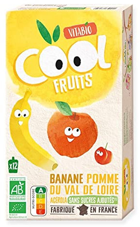 VITABIO - Gourdes Cool Fruits Pomme Banane 1080G - Lot De 3