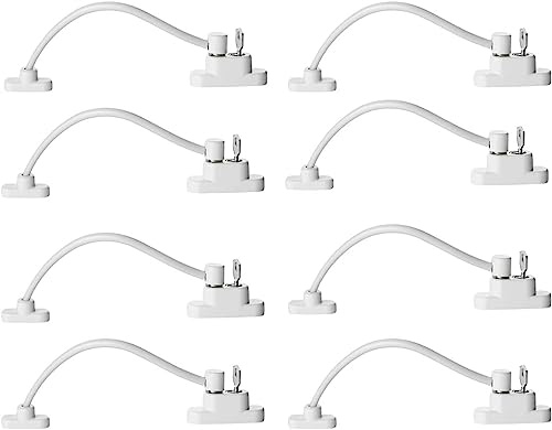 Keyohome Pack of 8 Window Restrictor Locks Child Safety Window Locks for UPVC Windows, Baby Security Window Restrictors with Screws Keys, Door Window Opening Wire Cable Limiter for Home School (8pcs)