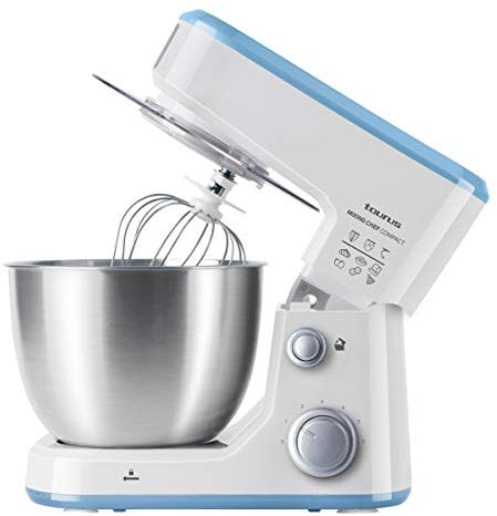 Taurus Mixing Chef Compact - Batidora amasadora con sistema planetario, 5 funciones, 6 velocidades, Función turbo, Bol de 4 l, Acero inoxidable, 500 W