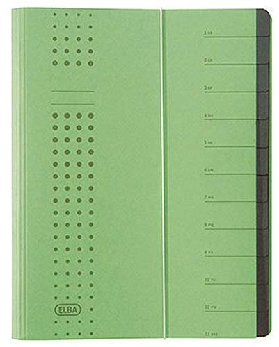 ELBA Ordnungsmappe chic 400001994 DIN A4 12Fächer Karton grün