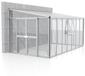 Vitavia Athena 11900 ESG/HKP Anlehngewächshaus Gewächshaus 3 Dachfenster Alu eloxiert