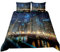 Stillshine. 3D Bettwäsche-Set Stadt Nacht Dubai Chicago Aussicht Wolkenkratzer Verkehrsstraße Muster Mikrofaser Bettbezug und Kissenbezug (Farbe 2, 135 × 200 cm)