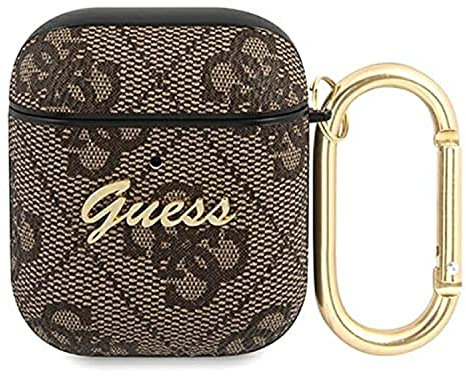 Guess GUA24GSMW Hülle für AirPods braun 4G Script Metal Collection
