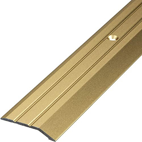 Gedotec Aluminium Übergangsprofil gelocht Abschlussprofil Alu | Fuß-Boden-Leiste höhen-ausgleich | Ausgleichsprofil Gold eloxiert | Abdeckleiste 90 cm | 1 Stück - Übergangsschiene zum Schrauben