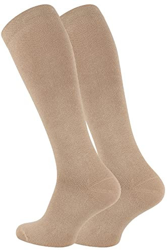 VCA 2 Paar Stützstrümpfe Reisestrümpfe Kompressionsstrümpfe (35/38, Beige)