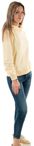Calvin Klein Jeans Damen Hoodie Ck Embro Badge Regular mit Kapuze, Beige (Vanilla), XL