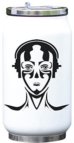 Metropolis Minimalista Retro Alemán Película Silenciosa Arte al vacío Botella Térmica para Bebidas Termo Blanco