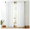 Homxi Voile Vorhang Wohnzimmer 2er Set 2 x 96Wx160L cm,Halbtransparente Vorhänge Weiß Einfarbig Vorhänge mit Taschen