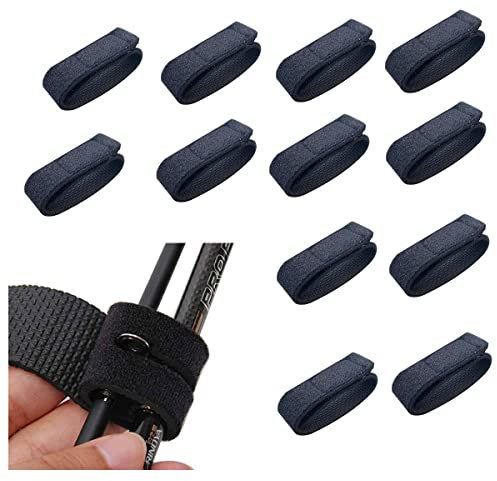 HOUSON 12 Stück Angelrute Gürtel, Elastische Gurte Halter Rutenklettband Klettband Gurt Bänder für Bündeln Angelruten, Badmintonschläger, Golfschläger