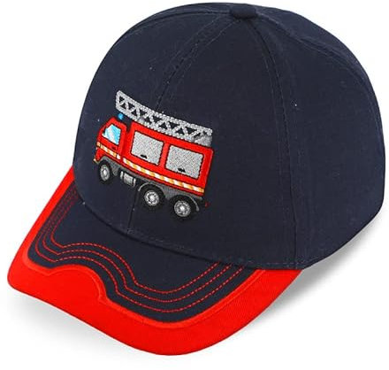 fiebig Kappe mit Stickerei | Baseballcap mit Aufnäher | Kinder Baseballkappe mit Klettverschluss (51, Rot)