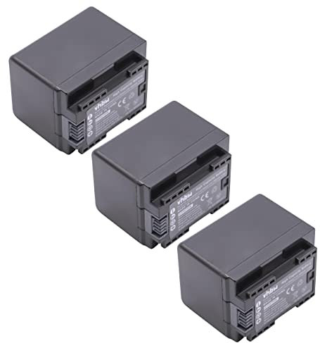 vhbw 3X Akku kompatibel mit Canon Vixia HF R62, HF R32, HF R300 Videokamera Camcorder (2400 mAh, 3,6 V, Li-Ion) + Infochip
