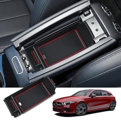 BIXUAN Compatible avec Mercedes Benz Classe A W177 V177 Classe B W247 2019-2024 GLA H247 X247 EQA EQB C118 Console centrale Boîte de rangement Boîte de rangement Accoudoir Organisateur Accoudoir