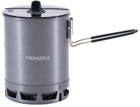 FIREMAPLE Petrel Ultraleichter Kochtopf 600 ml mit leichtem Wärmetauscher, Outdoor Herd, inklusive Deckel, Tagesausflüge, Zeltnächte, Klettern, Kochgeschirr, Tasche