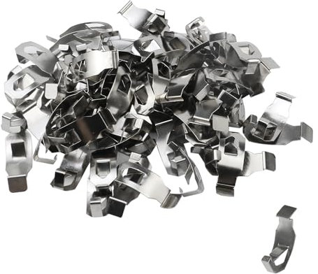 KUMGROT 100 Stück Bilderrahmen-Clips aus Metall mit Federdrehung, Bilderrahmen-Clips, Leinwand-Clips, Aufhänger, 35 mm × 13 mm × 8,9 mm