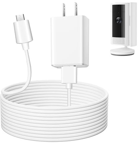 Paodekua - Indoor Camera Ring Charging Cable (2nd Generation), 16.5ft/5m USB-A to Micro USB, Compatible with Ring (2nd Generation) Indoor Camera, Adhesive Camera, Flood Light