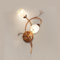Wandleuchte Innen Vintage Rustikal Florentiner Wandlampe aus Metall und Glasschirme,Blütenform E14 Nachttischlampe 2 Flammig Landhausstil Deko Wandbeleuchtung für Flur Schlafzimmer Wohnzimmer,Right