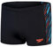 Speedo Herren Hyperboom Panel Aquashort | Schwimmtraining | Fitness | Chlorbeständig Schwimmbekleidung, Schwarz/Picton Blue/Siren Red, 36/13